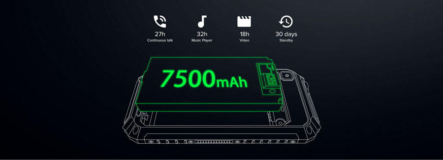 GEOTEL G1 Terminator 7500мАч, 2/16Гб, 4 ядра, Powerbank