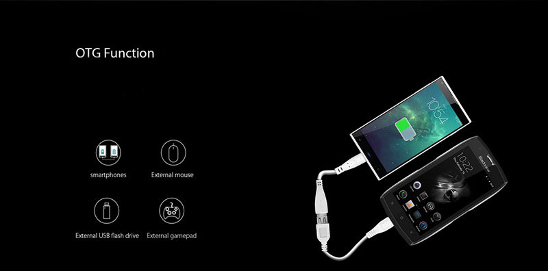 Blackview BV7000 Pro Stardust Grey смартфон поддерживает функцию otg