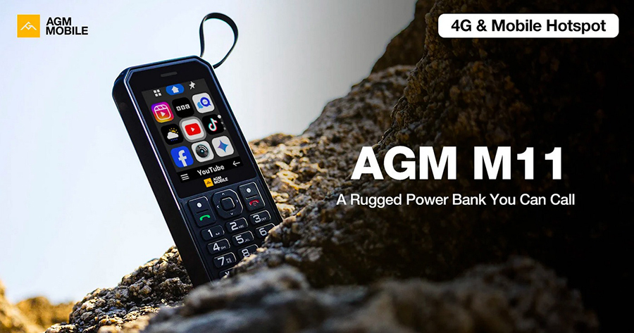 Защищенный кнопочный телефон AGM M11 Black с поддержкой 4G LTE, IP68 IP69K и ударопрочным корпусом