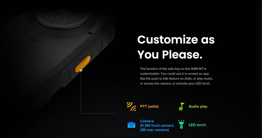 AGM M7 Black новый сверхзащищенный смартфон в классическом корпусе моноблок с физическими кнопками
