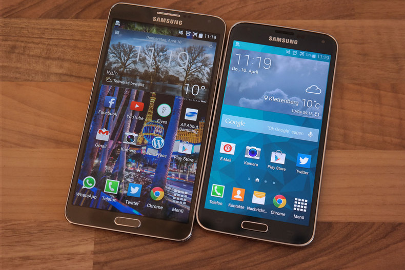 Сравнение экранов Samsung Galaxy S5 и Note 3