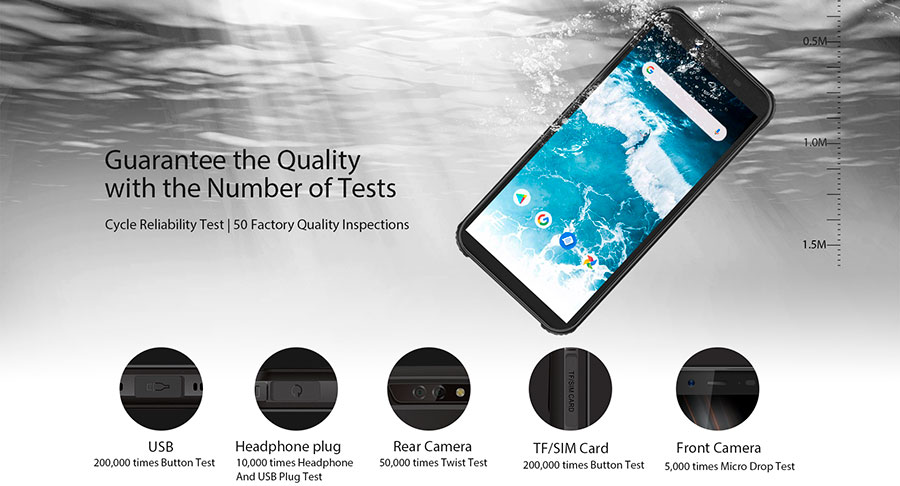 Blackview BV5500 Plus 3/32GB Black емкость батареи составляет 4400 мАч