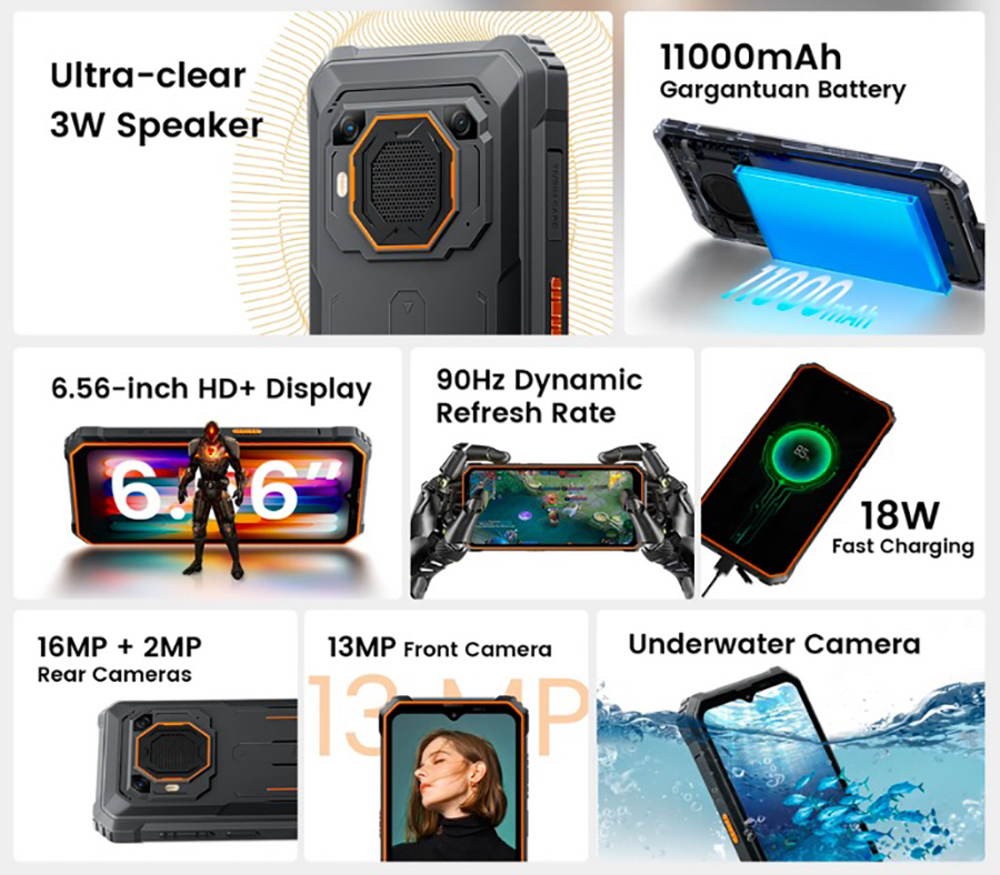 Blackview BV6200 Plus Battery 11000mAhmAh; 18w Fast charging