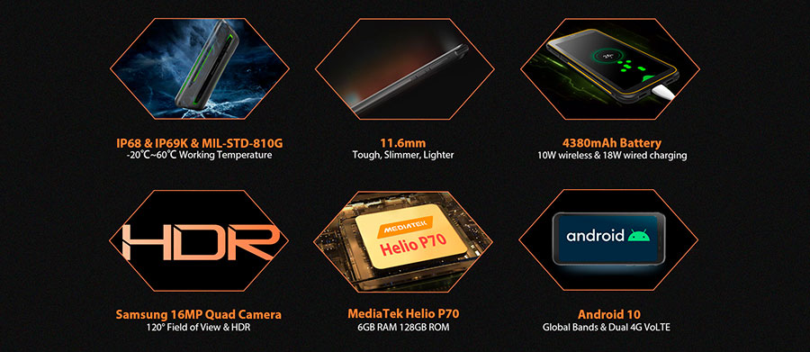Blackview BV6300 Pro Black работает на Android OS v10.0