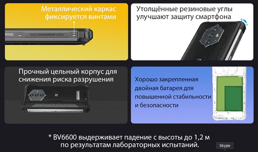 Blackview BV6600 4/64Gb Orange смартфон устойчив к воде, падениям и ударам