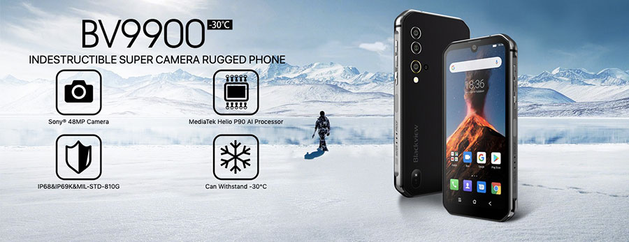 Blackview BV9900 построен на базе восьмиядерного процессора Helio P90, обладает 8 Гб оперативной памяти