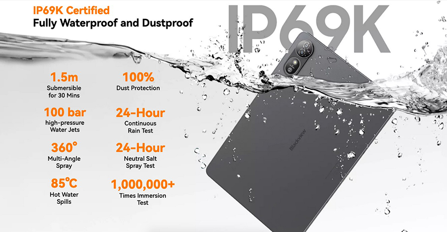 Blackview Mega 12 12/256GB Space Grey защищённый планшет IP68, 5G, большой экран