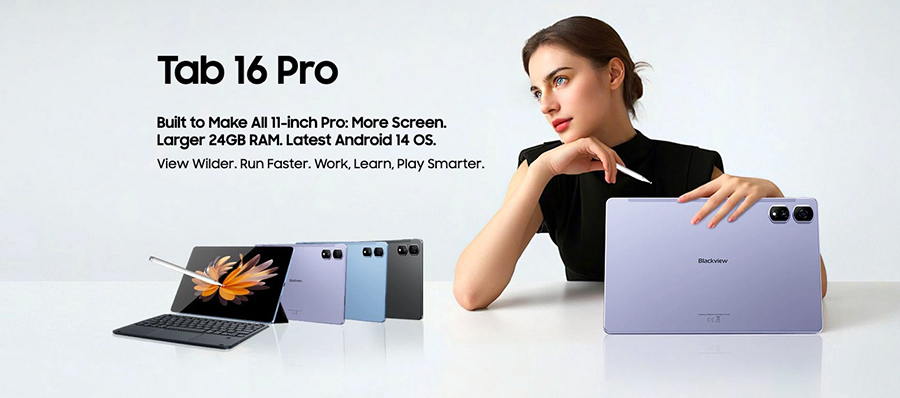 Blackview Tab 16 Pro 12/256GB Grey 11'' FHD+ Display 7700 mAh Battery Android 14 Widevine L1 Unisoc T616 Tablet PC