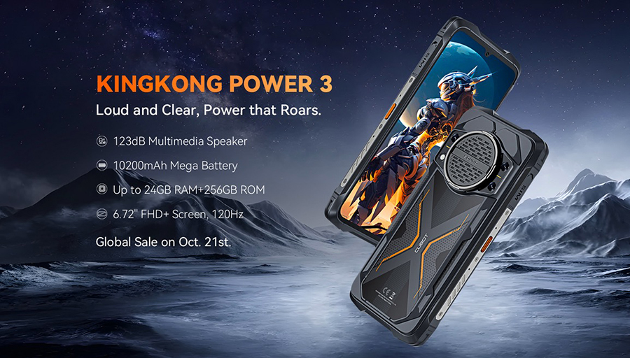 Cubot KingKong Power 3, Rugged Smartphone, 123dB Speaker, Helio G99,120Hz 6.72" Screen, 24GB+256GB,10200mAh, NFC