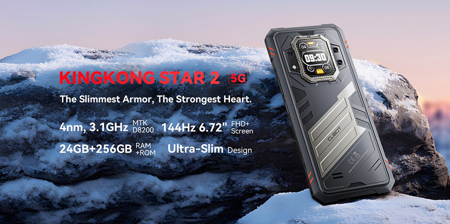 Cubot KingKong Star 2 MediaTek Dimensity 8200(MT6896)Octa core,4nm 4*A78(1*3.1GHz+3*3.0GHz)+4*A55 2.0GHz