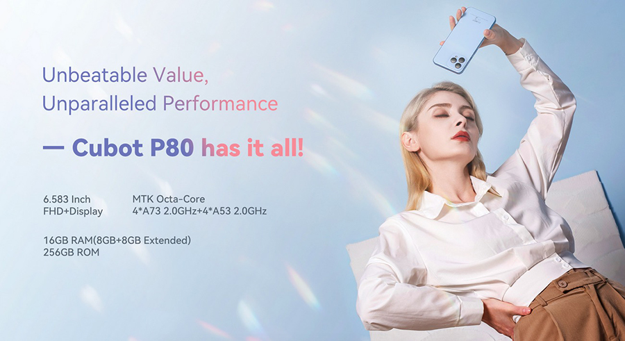 Cubot P80 8/256GB Purple еще один смартфон внешне очень похожий на айфон 15