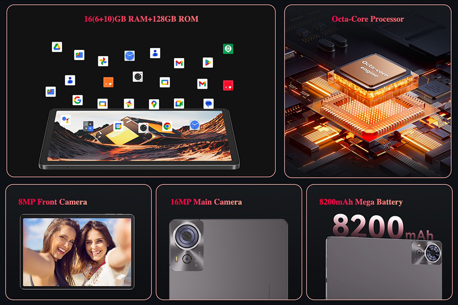 Cubot Tab 70 6/128Gb Grey Unisoc Tiger T616