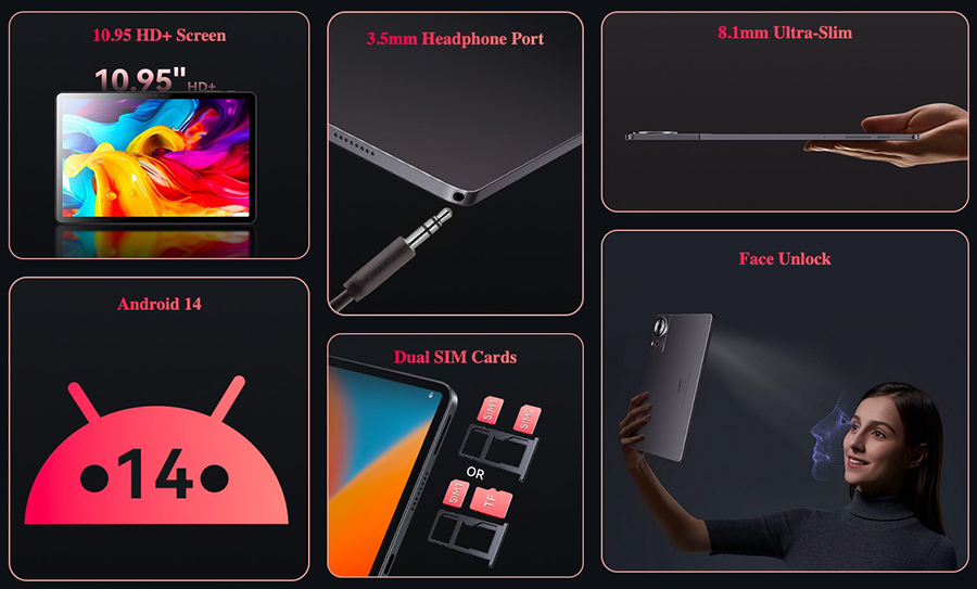 Cubot Tab 70 6/128Gb Grey 8200 мАгод