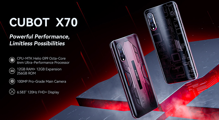Cubot X70 12/256GB Tech Black в основе находится процессор Helio G99