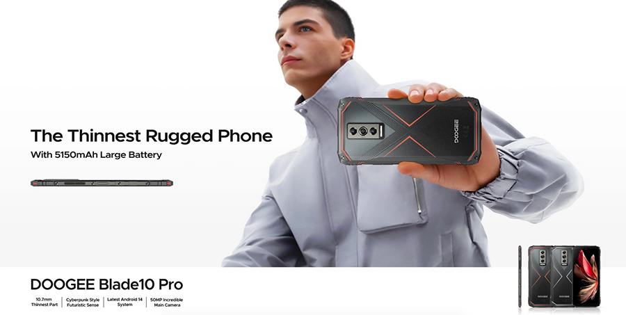 DOOGEE Blade 10 Pro,NFC,16ГБ(6+10) ОЗУ+256ГБ ПЗУ,4G Rugged,5150mAh,6.56'',Octa Core,50MP Camera,Android 14