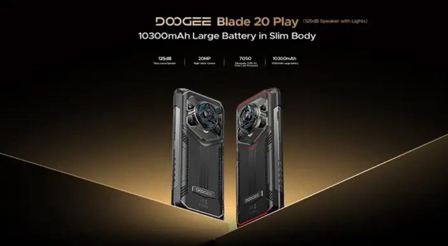 Doogee Blade 20 Play Silver 8/256GB: мощный аккумулятор 10300 мАч, 50 МП камера с ИИ, процессор Dimensity 7050, экран 90 Гц и поддержка NFC для быстрых платежей.