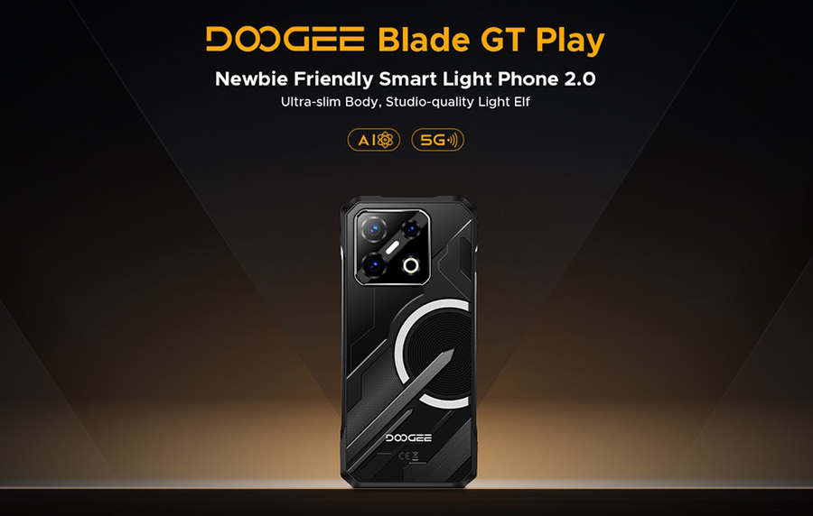 Doogee Blade GT Play - это первый в мире умный защищенный смартфон для новичков с 5G-процессором Dimensity 7300, 100 МП камерой, 16+512 ГБ памяти и стильным корпусом с быстрой зарядкой 33 Вт.