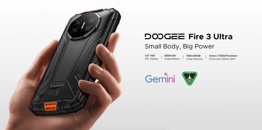 Doogee Fire 3 Ultra 6/256Gb Gray компактный защищенный смартфон с мощной батареей