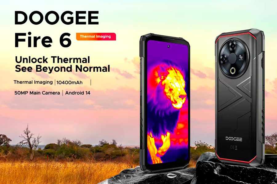 Doogee Fire 6 Blue Rugged Phone 6.56" 90Hz Display 6GB RAM 256GB ROM 50MP AI Main Camera 10400mAh/18W Android 14