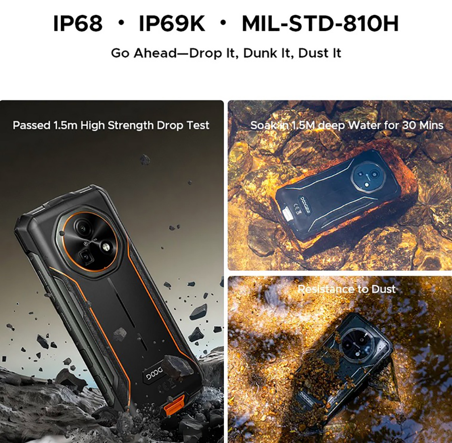 Doogee Fire 7 4/256GB Green защищенный смартфон IP69K мощный телефон для экстремальных условий