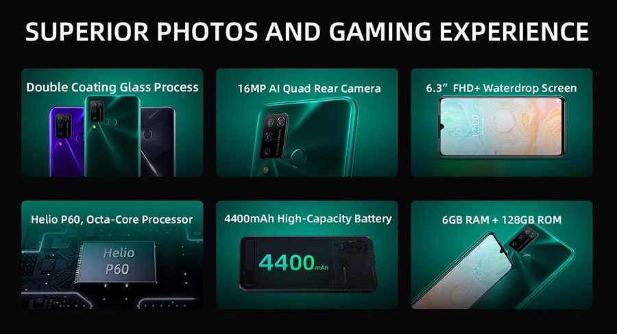 Doogee N20 Pro 6/128GB Green за производительность смартфона отвечает Helio P60