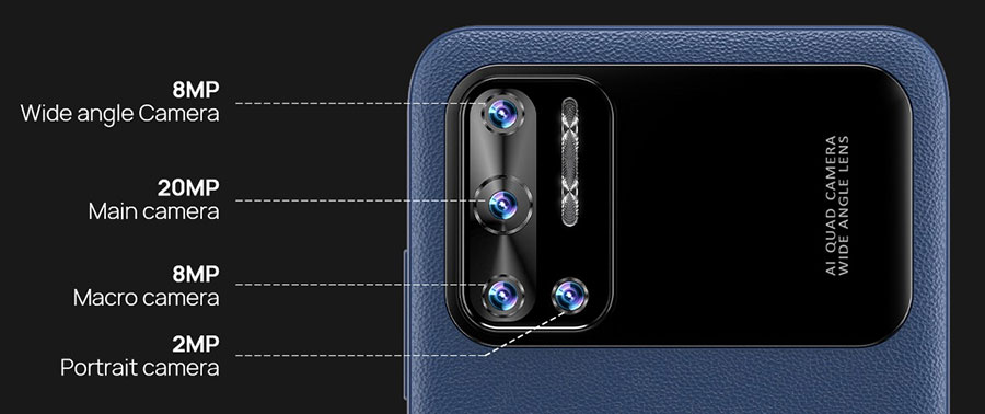 Doogee N40 Pro 6/128GB Black имеет камеры 20+8+2+2Мп. Фронталка на 16Мп, причем сенсор от Samsung. За автономность отвечает аккумулятор на 6380mah