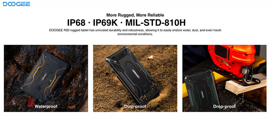 Doogee R20 Green защищенный и противоударный планшет для военных