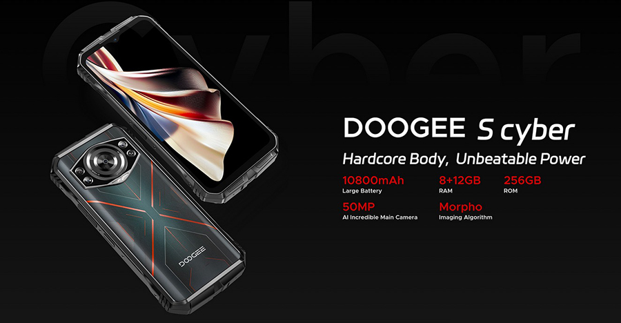 DOOGEE S cyber 10800mAh Large battery 20GB RAM + 256GB ROM Android 14 Rugged Phone