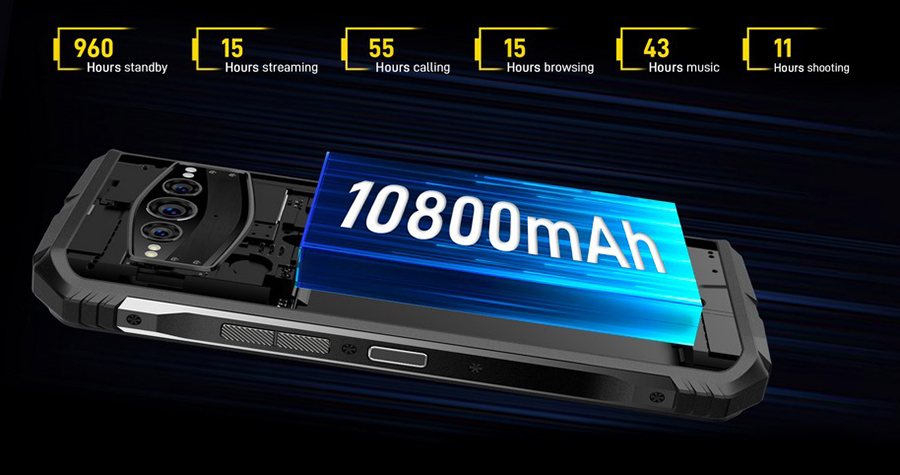 Doogee S100 12/256GB Blue оснащен суппер громким и качественным стерео звучанием Hi-Res