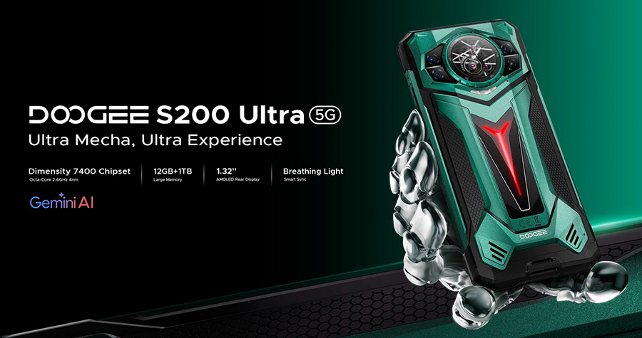 Купить Doogee S200 Ultra 12GB/1TB Black мощный защищенный смартфон с 5G, экраном 120 Гц, камерами 100 Мп и батареей 10100 мАч.