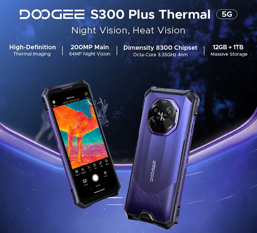 DOOGEE S300 Plus Thermal 12GB/1TB защищённый смартфон с тепловизионной камерой