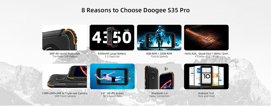 Doogee S35 Pro 4/32GB Red работает на Android OS v10.0 из коробки