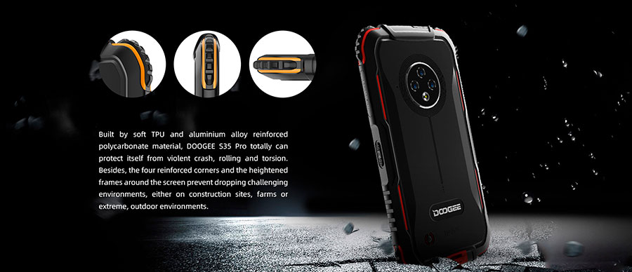 Doogee S35 Pro 4/32GB Red поставляется с батареей Li-Po 4350mAh