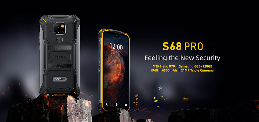 doogee s68 pro black новый смартфон с тройной камерой 21MP и беспроводной зарядкой