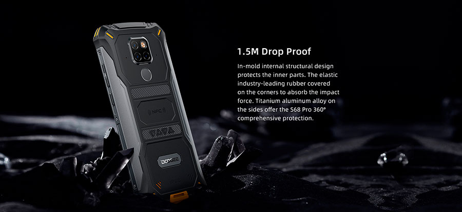 Doogee S68 Pro Black обладает футуристическим концептуальным дизайном, износостойким корпусом и и серьезной начинкой.