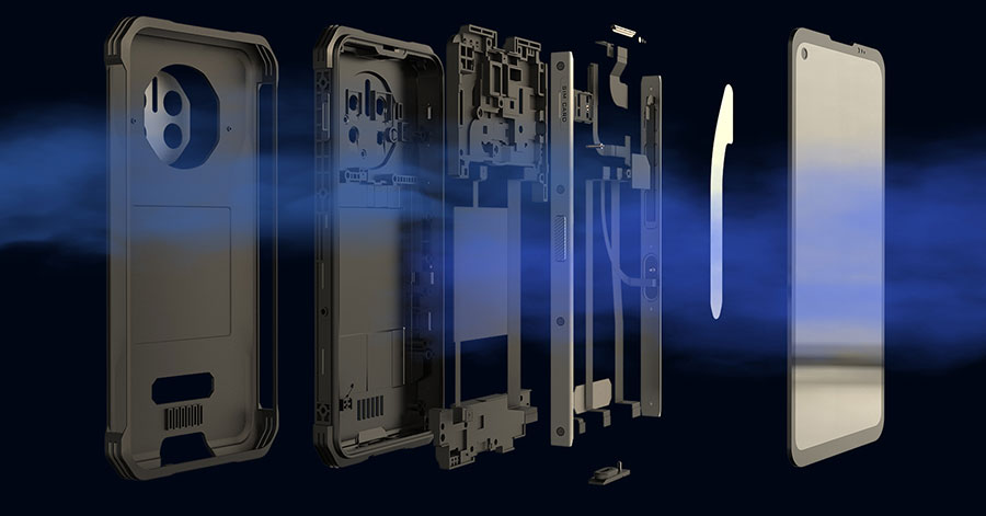 Doogee V10 8/128GB Black имеет сверхпрочный корпус и 5 антенн для лучшей связи