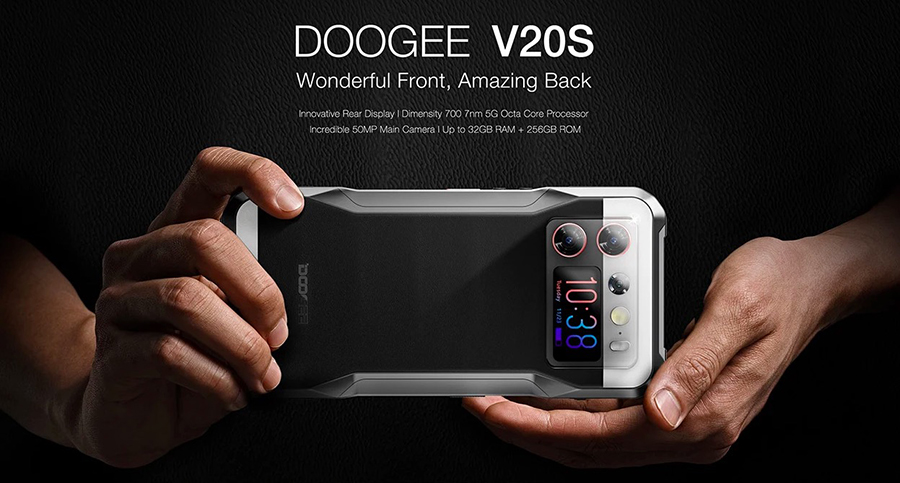 DOOGEE V20S Orange 5G Rugged Smartphone Dimensity 6020 Octa Core 6.43” AMOLED Dual Display 12GB+256GB 50MP AI Camera