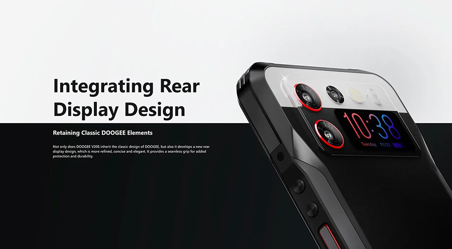 Doogee v20S Orange Wonderful Front,Amazing Back Innovative Rear Display | Dimensity 6020 7nm 5G Octa Core Processor Incredible 50MP Main Camera | Up to 32GB RAM + 256GB ROM