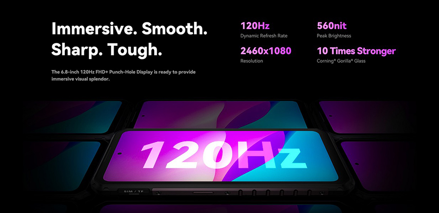 6,8-дюймовый перфорированный дисплей FHD+ с частотой 120 Гц