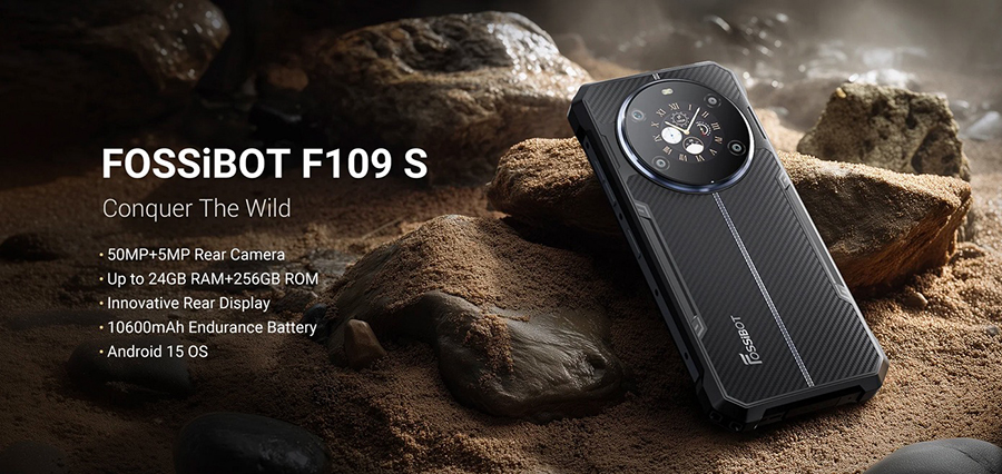 Fossibot F109S Black - защищенный смартфон с аккумулятором 10600 мАч