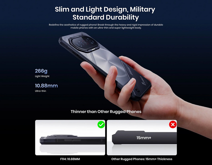 Купить Fossibot F114 - смартфон 4/128GB, защита IP69K, NFC и Android 15