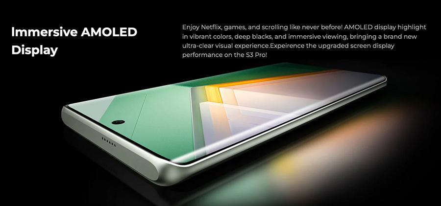 Fossibot S3 Pro Основной дисплей 6.67 " 2400x1080 (20:9) 395 ppi AMOLED