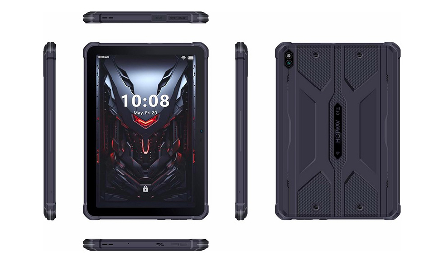 HOTWAV R8 Rugged Tablet Android 14, 10800mAh 10.1 Inch HD+ 12GB+128GB Waterproof Tablet PC, 5MP+13MP Camera Octa-Core IP68&IP69K/Dual SIM 4G/5G WiFi/Face ID/GPS/OTG/Widevine L1 (Gray)