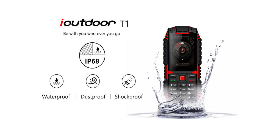 iOutdoor T1 Yellow надежный и простой защищенный кнопочный телефон ip68