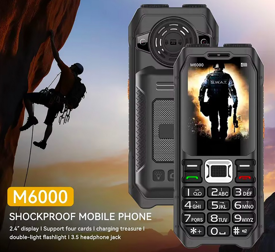 Land Rover Uniwa M6000 Black Power Bank 2G Feature Phone