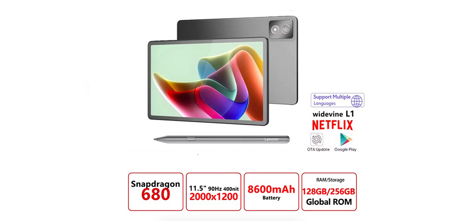 Планшет Lenovo Tab K11 Plus 8/256GB Grey 11.45" IPS 90 Гц Android 14