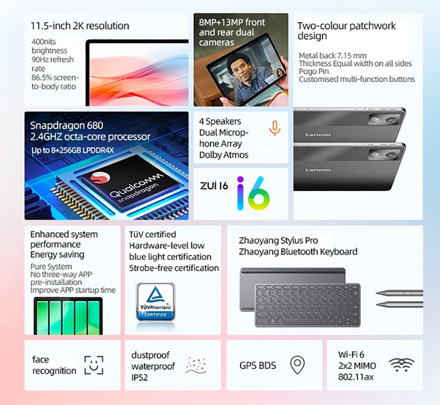 Lenovo Tab K11 Plus 8/256GB Grey планшет с экраном 11.45 дюйма и Snapdragon 680