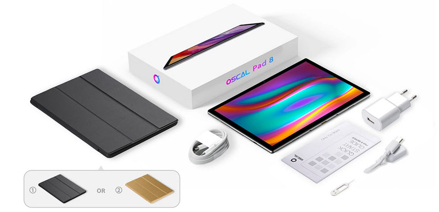 Oscal Oscal Pad 8 4/64Gb Goldкоплектация планшета с чехлом и клавиатурой