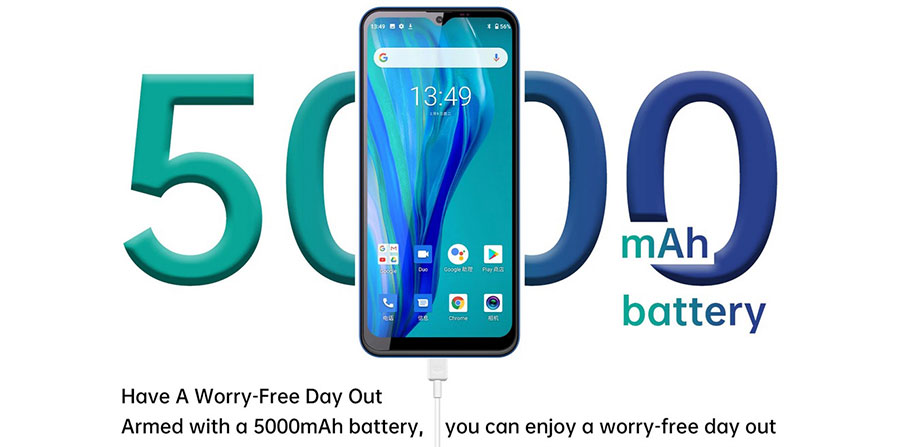 Oukitel C23 Pro 4/64Gb Black аккумулятор ёмкостью 5000 мАч, чего с учётом энергоэффективного процессора MediaTek Helio P22 должно хватать на 2-3 дня автономной работы