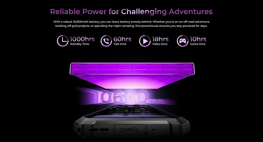 фото аккумулятора фото и задней панели Oukitel G7 8/256GB в цвете Purple